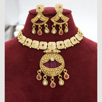 JCM Elegant Pota Stone And Pearl Glamorous Necklace Set