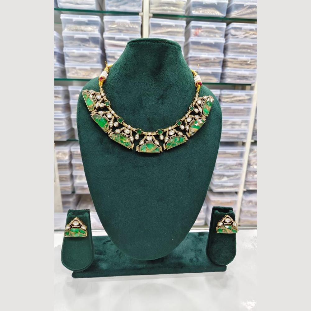 JCM Fusion Kundan and Colorful Resin Stones Perfect for Festive Necklace Set