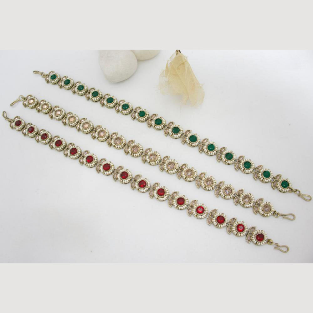 JCM Stylish Crystal Stones and Pearls Sheeshphool