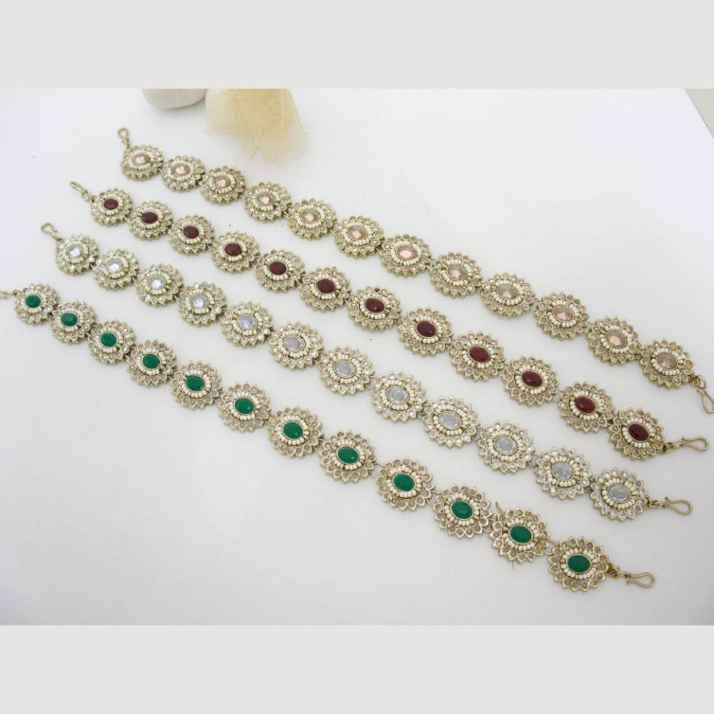 JCM Stylish Crystal Stones and Pearls Sheeshphool