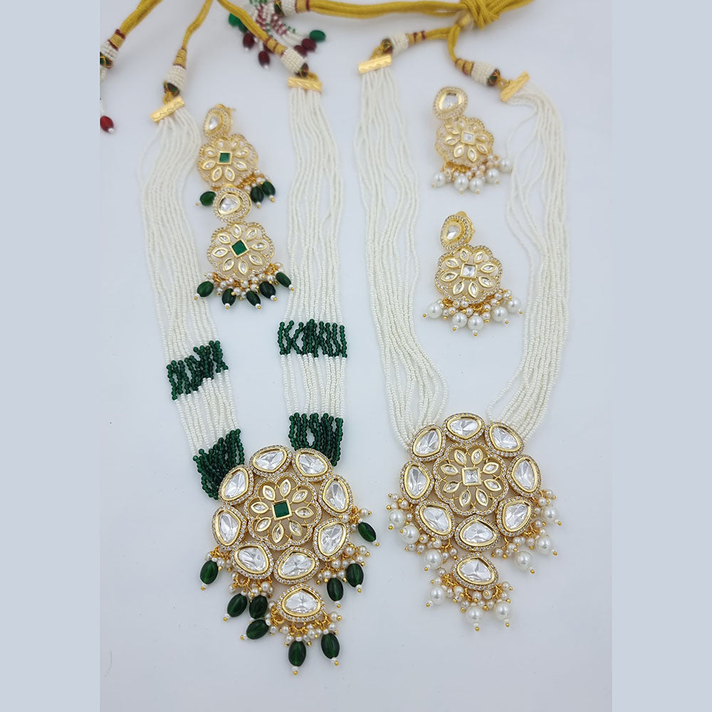 JCM Pearl And Kundan Stone Necklace Set