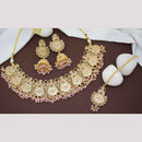JCM Classic Crystal Stone And Pearls Royal Look Necklace Set