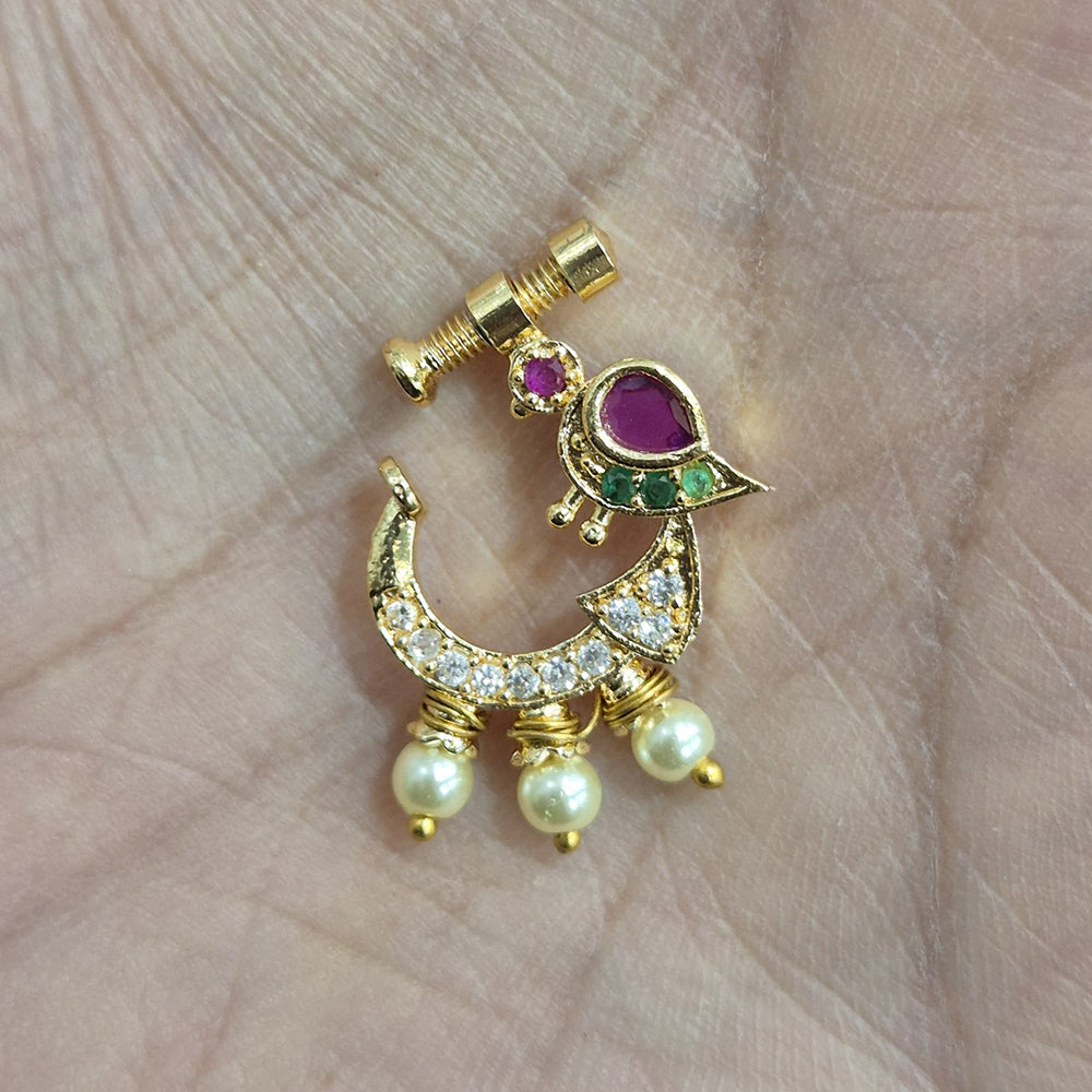 JCM Austrian Stone And Beads Nose Ring