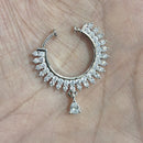 JCM Rhodium Austrian Stone Nose Ring 