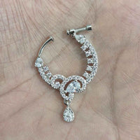 JCM Rhodium Austrian Stone Nose Ring 