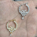 JCM Rhodium Austrian Stone Nose Ring 