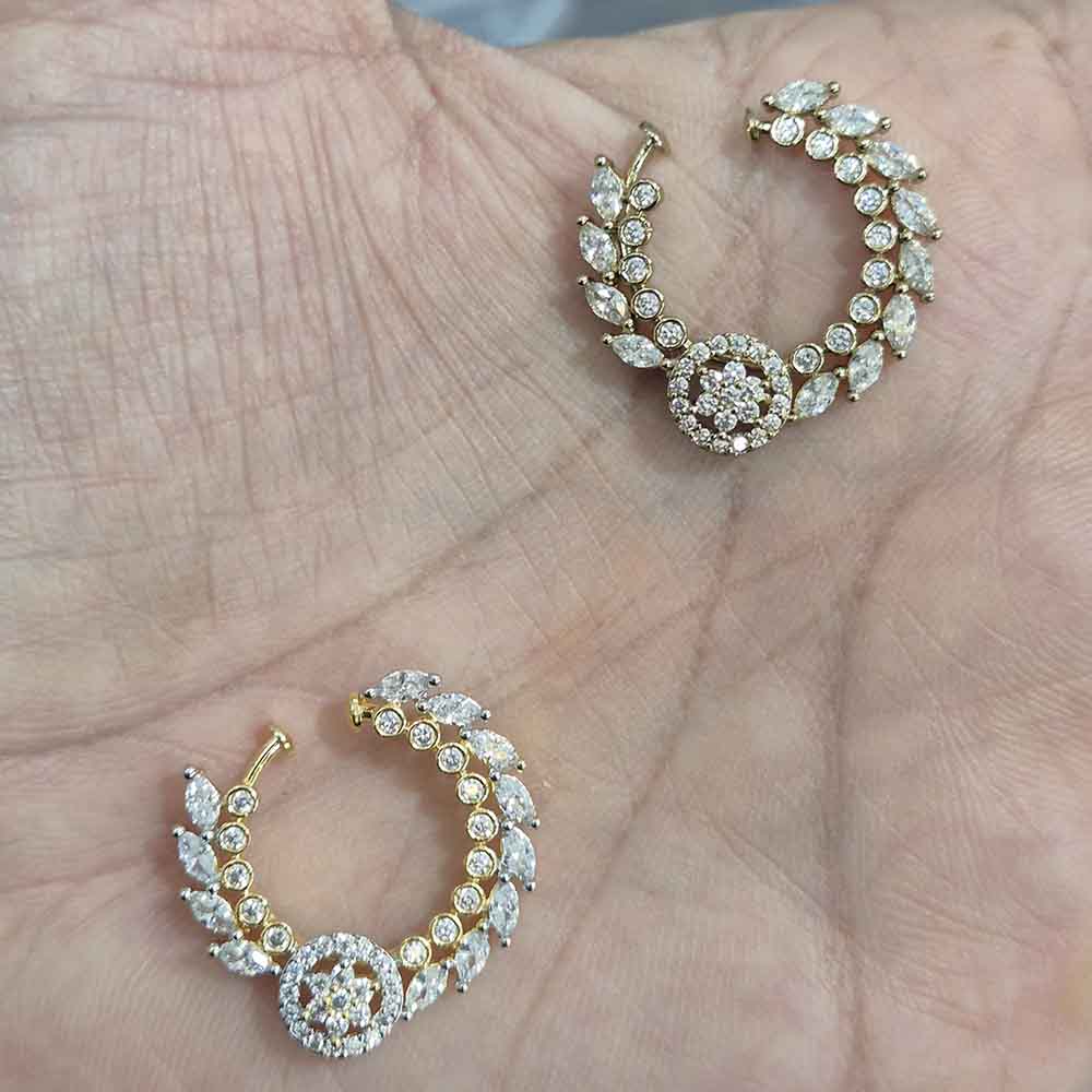 JCM Rhodium Austrian Stone Nose Ring