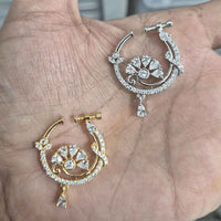 JCM Rhodium Austrian Stone Nose Ring 