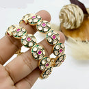JCM Polki Kundan Stone Openable Bangles Set