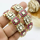 JCM Polki Kundan Stone Openable Bangles Set