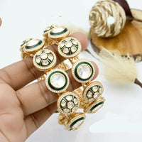 JCM Polki Kundan Stone Openable Bangles Set