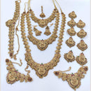 JCM Premium Pota Stone Temple Bridal Jewellery Set