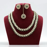 JCM Kundan Stone Double Layer Necklace Set