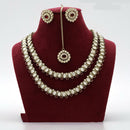 JCM Kundan Stone Double Layer Necklace Set