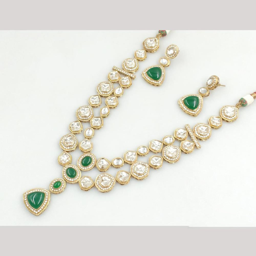 JCM Polki Kundan Stone Necklace Set