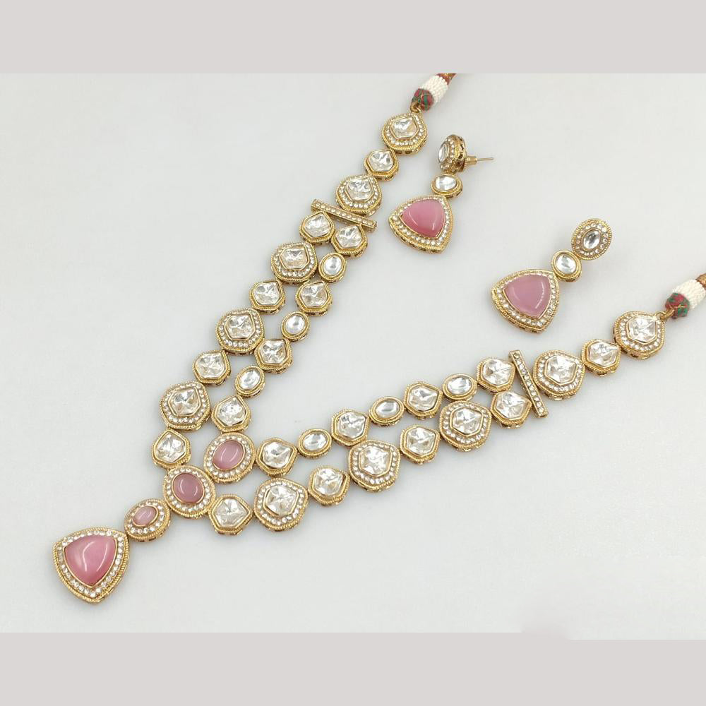 JCM Polki Kundan Stone Necklace Set