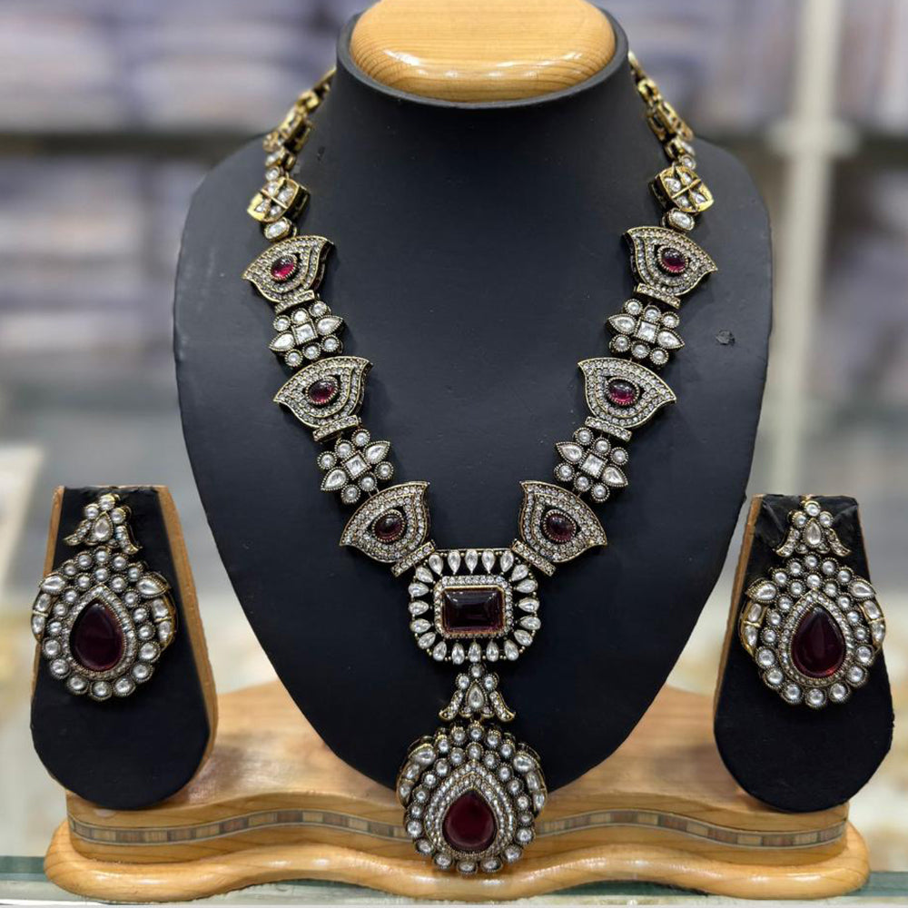 JCM Kundan Stone Necklace Set