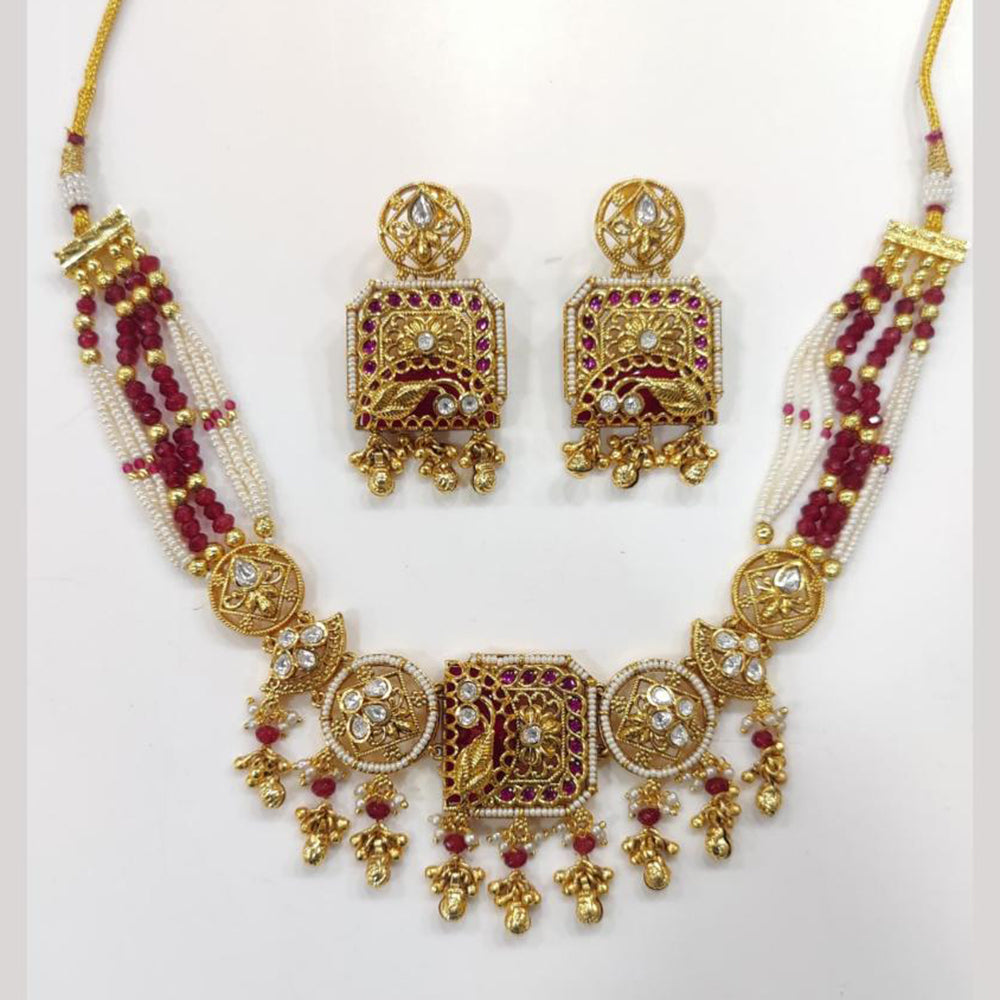 JCM Kundan And Pearl Necklace Set