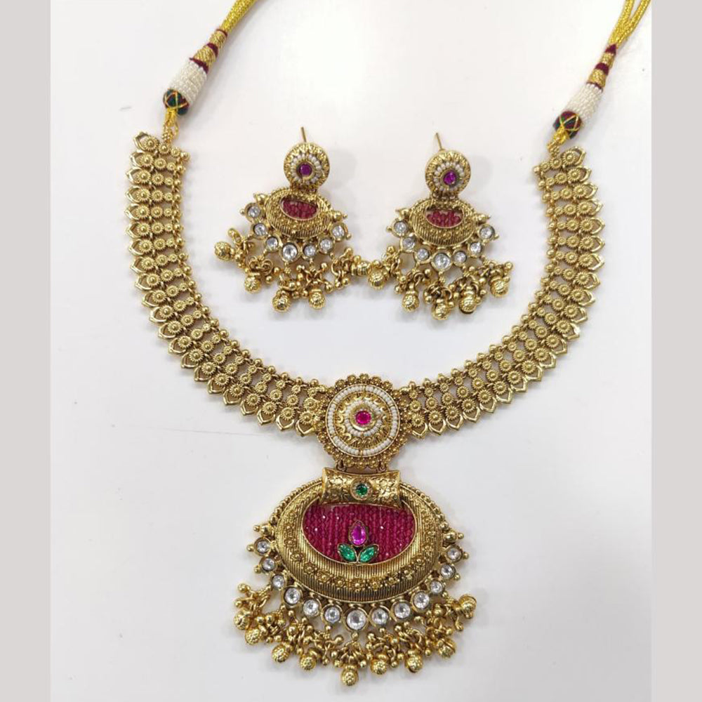 JCM Kundan Stone Necklace Set