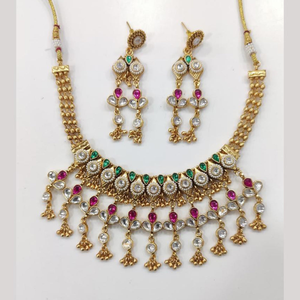 JCM Kundan Stone Necklace Set