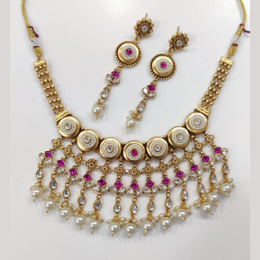 JCM Kundan And Pearl Necklace Set