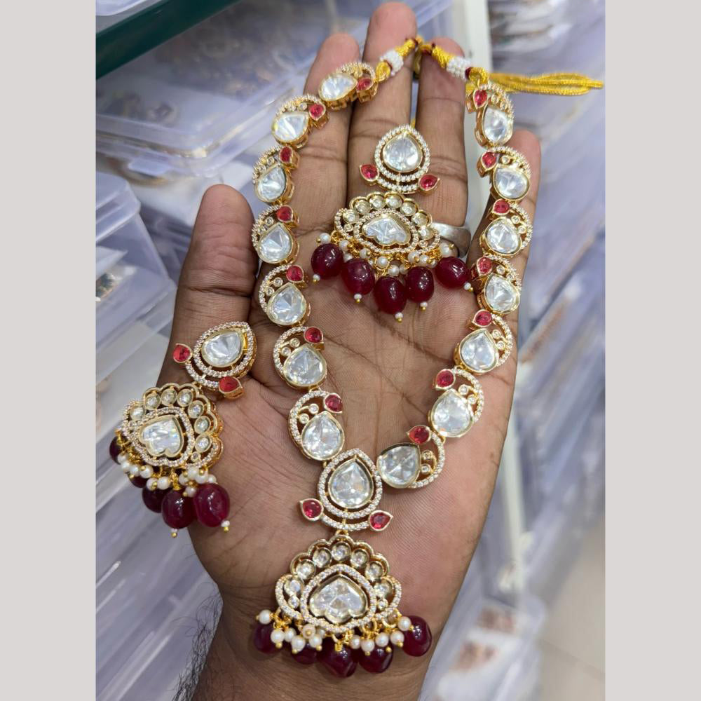 JCM Polki Kundan Stone Necklace Set