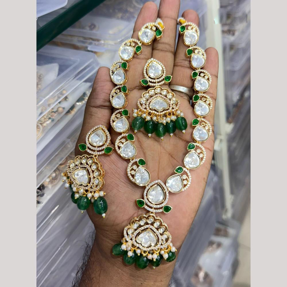 JCM Polki Kundan Stone Necklace Set