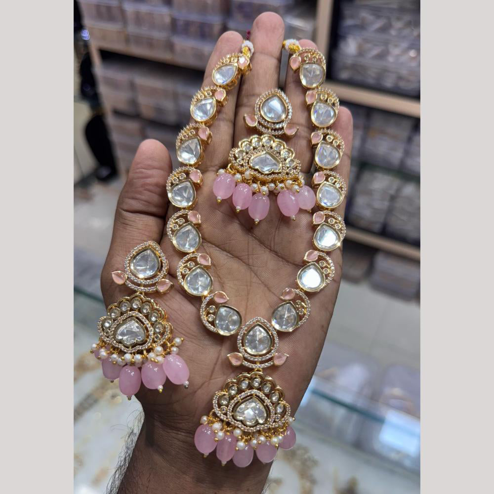 JCM Polki Kundan Stone Necklace Set
