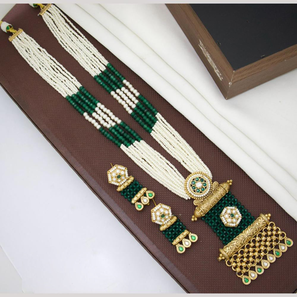 JCM Kundan And Pearl Long Necklace Set
