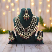 JCM Kundan Pearl And Beads Necklace Set