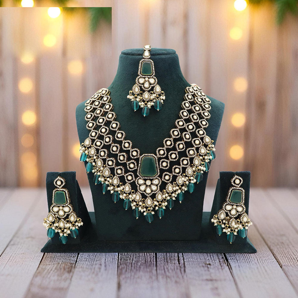 JCM Kundan Pearl And Beads Necklace Set