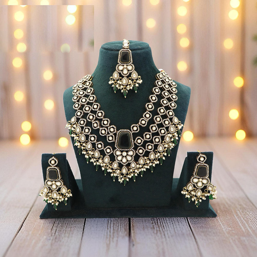JCM Kundan Pearl And Beads Necklace Set