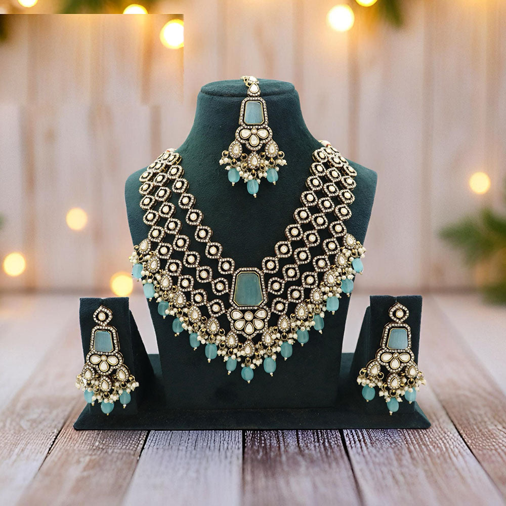 JCM Kundan Pearl And Beads Necklace Set