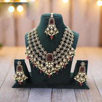 JCM Kundan Pearl And Beads Necklace Set