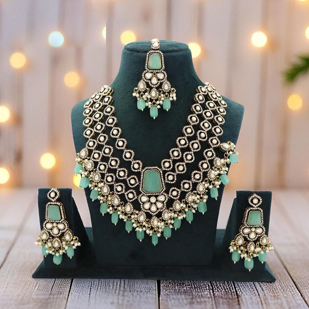 JCM Kundan Pearl And Beads Necklace Set