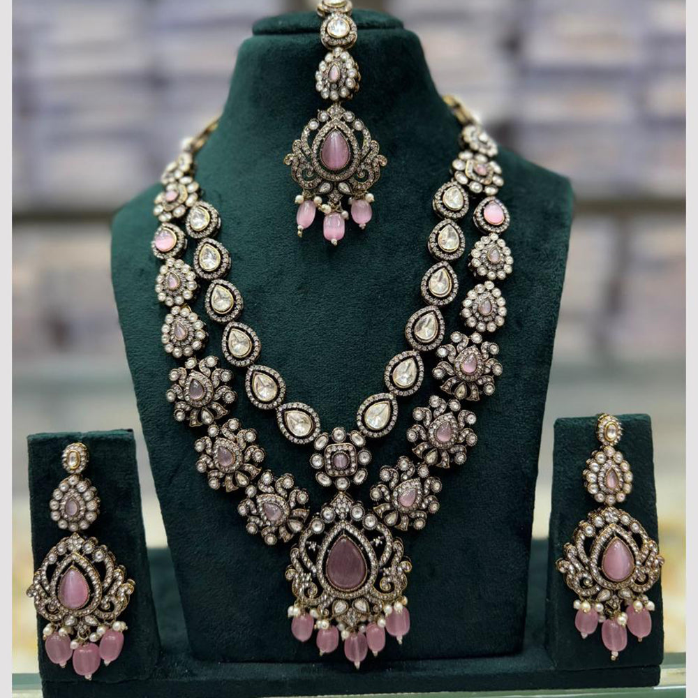 JCM Traditional Kundan & Austrian Stone Necklace Set – Ethnic Jewelry for Women