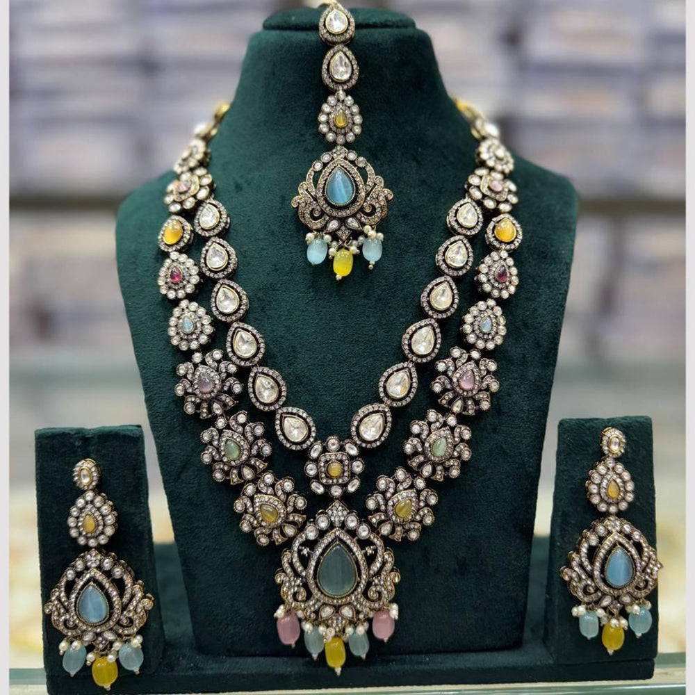 JCM Traditional Kundan & Austrian Stone Necklace Set – Ethnic Jewelry for Women