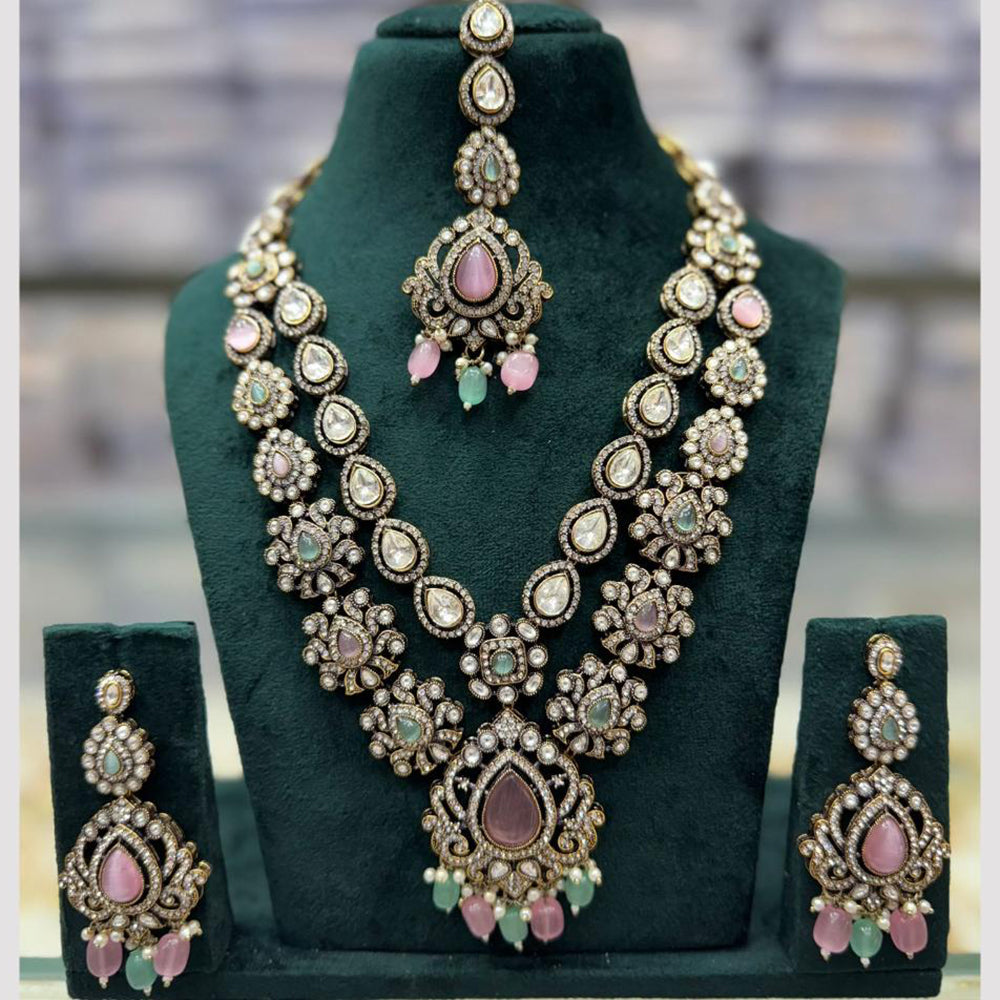 JCM Traditional Kundan & Austrian Stone Necklace Set – Ethnic Jewelry for Women