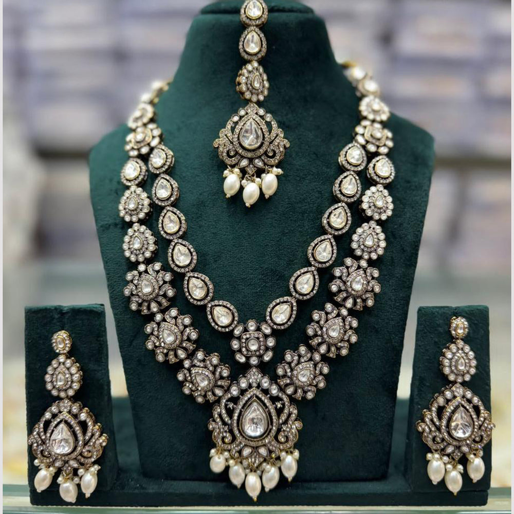 JCM Traditional Kundan & Austrian Stone Necklace Set – Ethnic Jewelry for Women