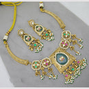 JCM Pota Stone Necklace Set With Floral Design Traditional Jewelry