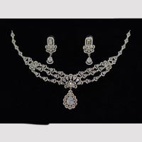 JCM Stylish American Diamond Necklace Set – Modern Jewelry with Classic Shine