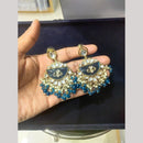JCM Traditional Gold Royal Plated Kundan Pearl And Beads Dangler Earrings