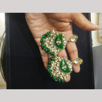 JCM Traditional Gold Royal Plated Kundan Pearl And Beads Dangler Earrings