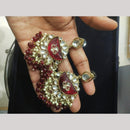 JCM Traditional Gold Royal Plated Kundan Pearl And Beads Dangler Earrings