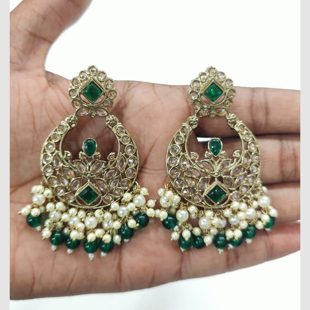 SNERA Elegant Indian Jhumka Earrings – Crystal & Pearl Accents