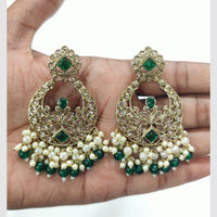 SNERA Elegant Indian Jhumka Earrings – Crystal & Pearl Accents