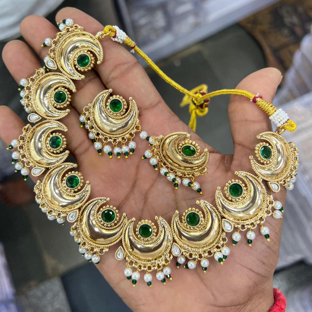 JCM Designer Pota Stone Necklace – Elegant Indian Jewelry Set