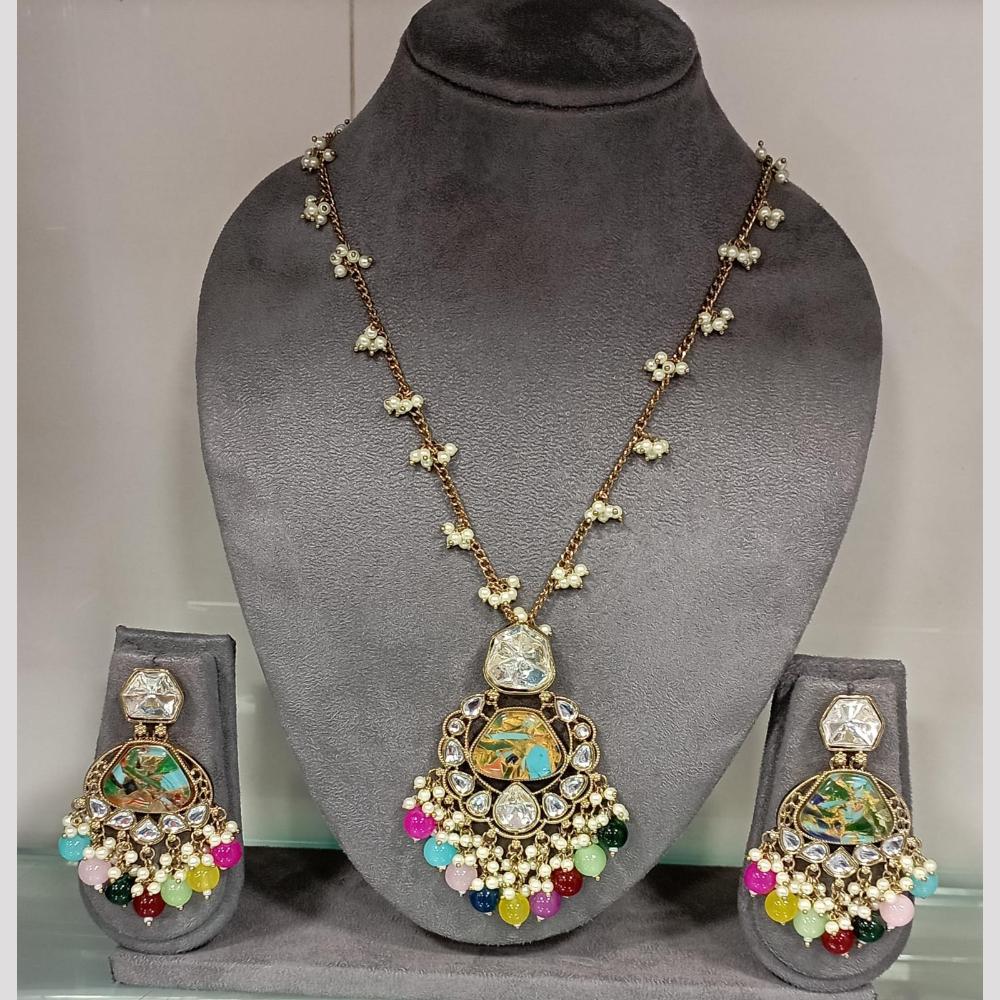 JCM Ethnic Chic Vibrant Beads and Pearl Drops Necklace Set
