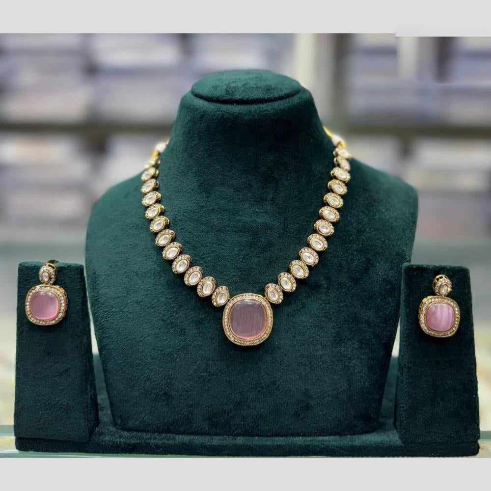 JCM Blush of Royalty Crystal and Kundan Stone Necklace Set