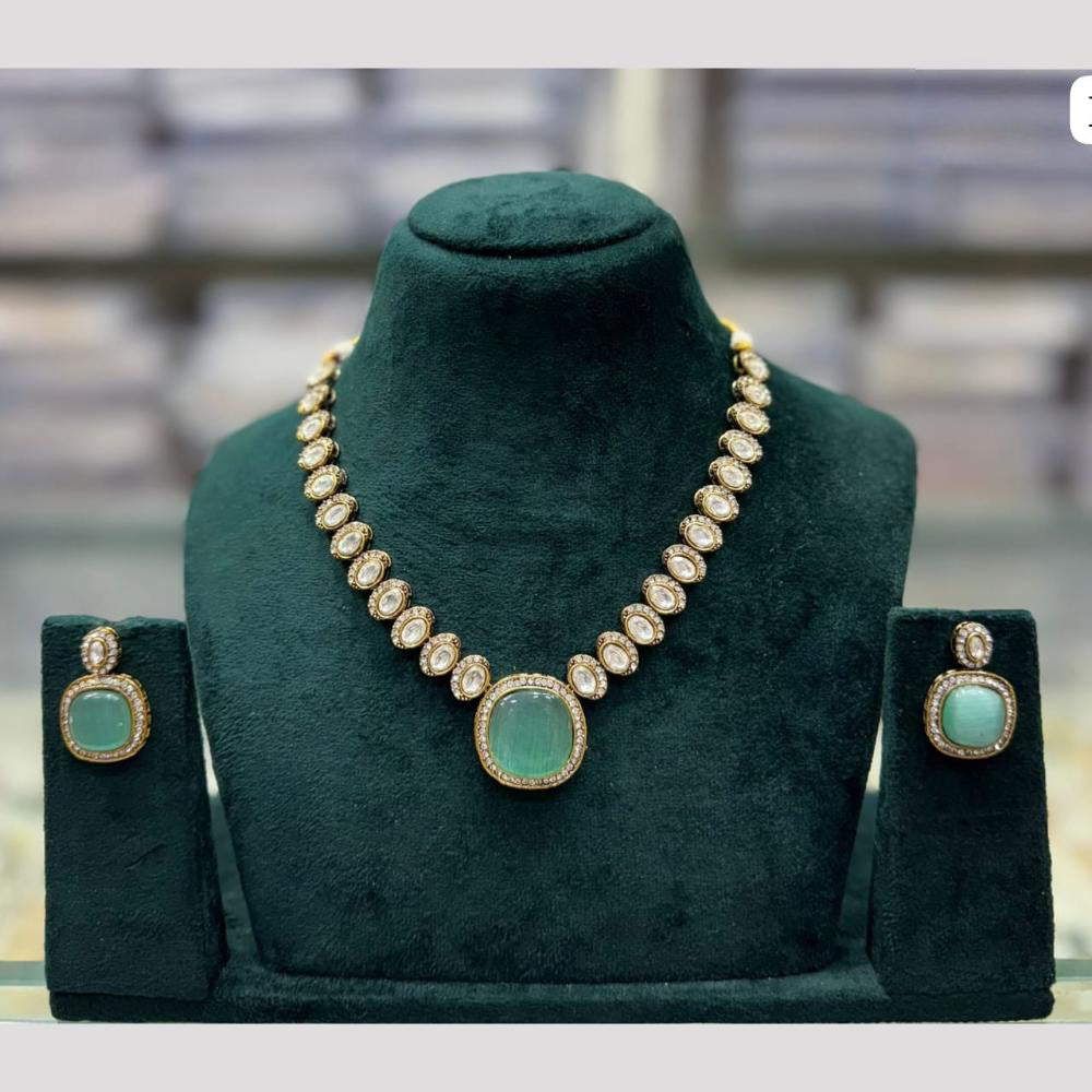 JCM Blush of Royalty Crystal and Kundan Stone Necklace Set